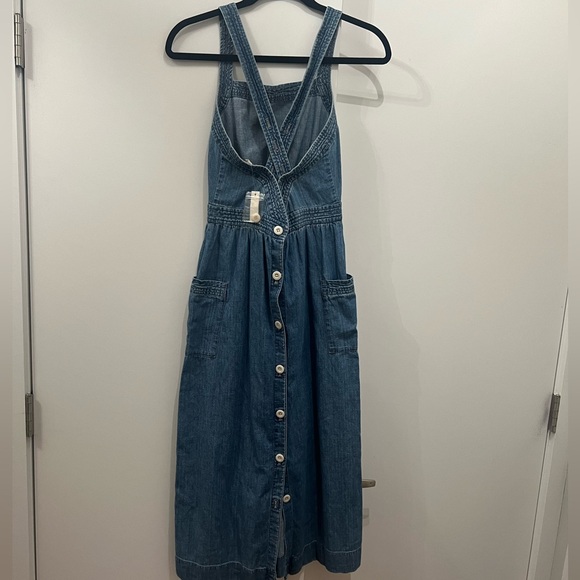 Madewell Tall Denim Apron Midi Dress - Picture 6 of 8